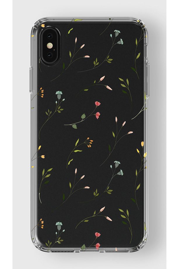 Iphone XS Max Uyumlu Çiçekler Tasarımlı Baskılı Şeffaf Telefon Kılıfı - 1