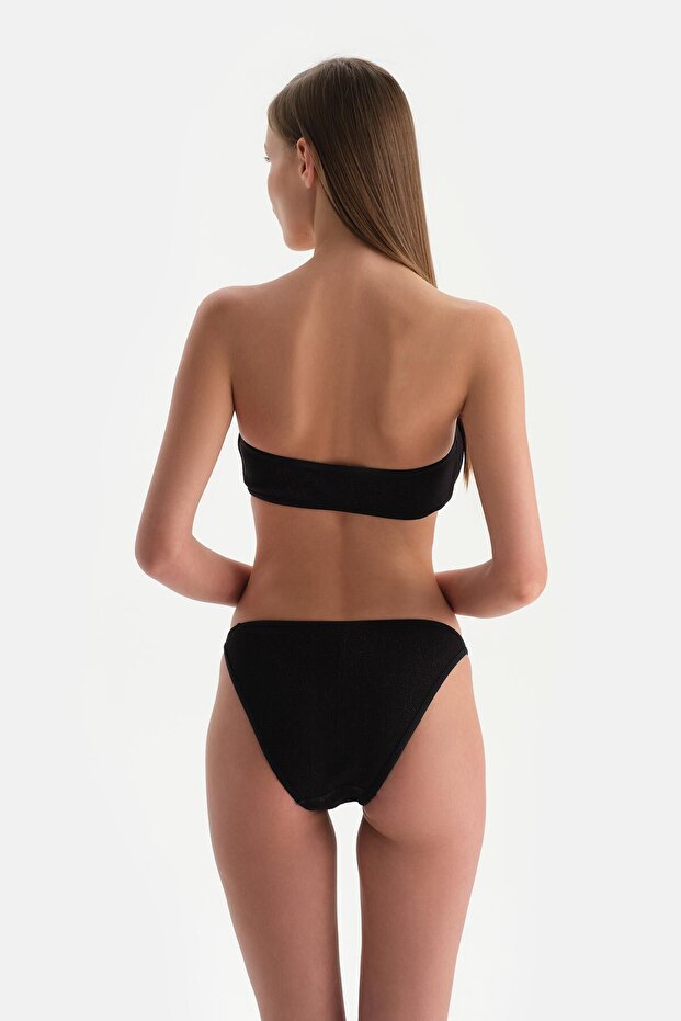 Siyah-Pembe Straplez Bikini Üst - 7