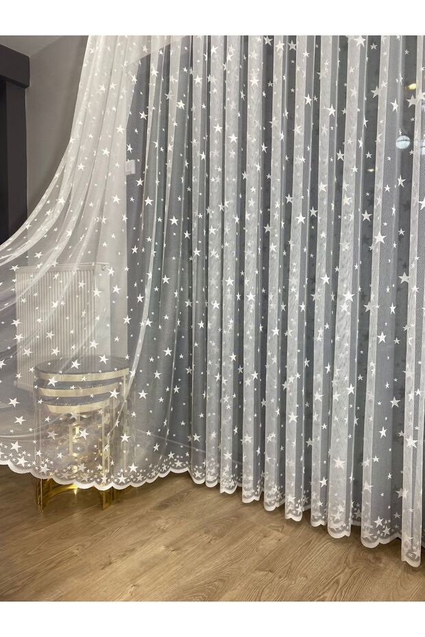 Starry Children's Room Tulle Curtain Normal Pleat