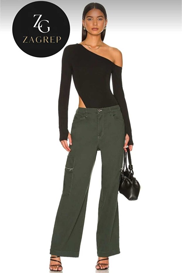 Women's Black Fingerless Shoulder Detail Concealing Silk Jersey Bodysuit