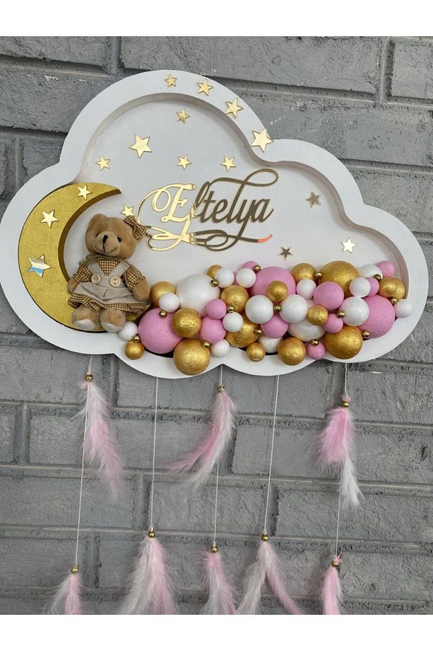 45x30 Cm Bulut Bubble Bebek Kapı Süsü Ledsiz - 1