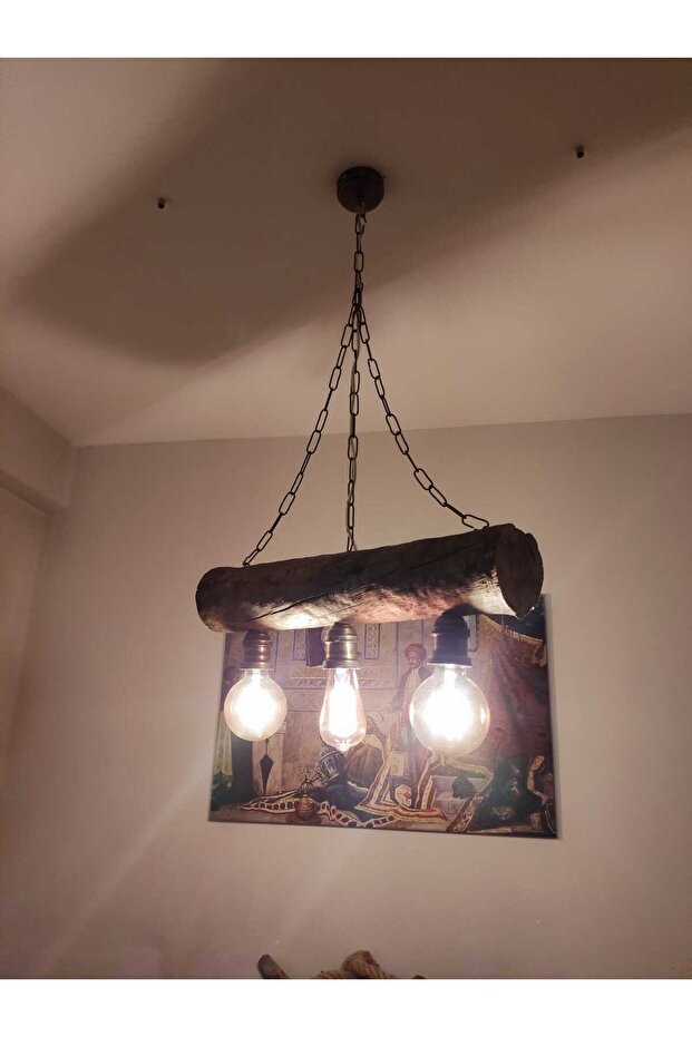 Rustik Avize Doğal Ahşap - 4