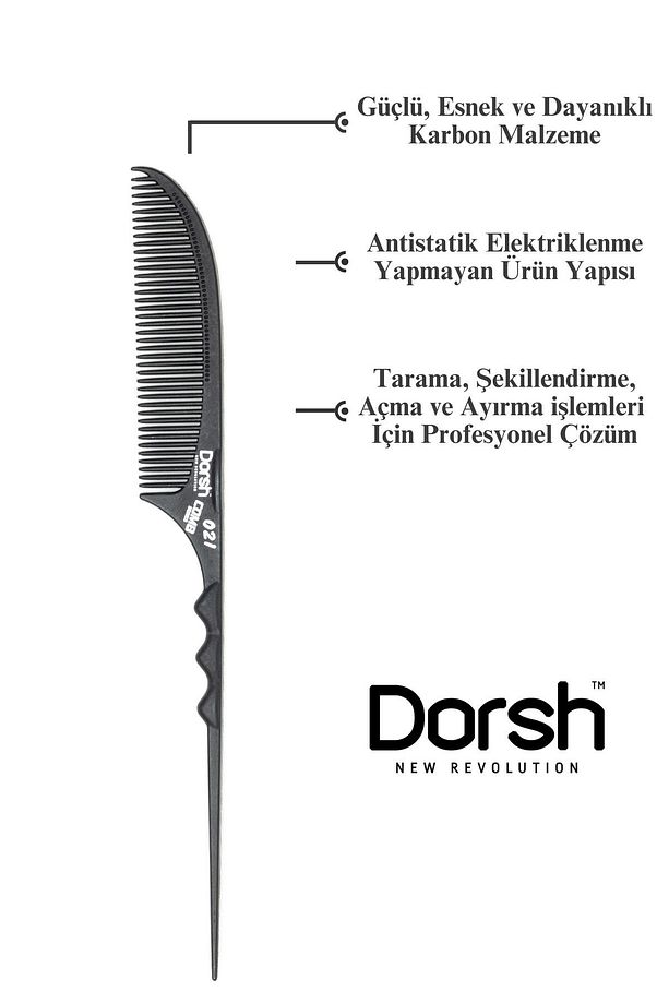 Antistatik Karbon Krepe Tarağı - 021 - 2