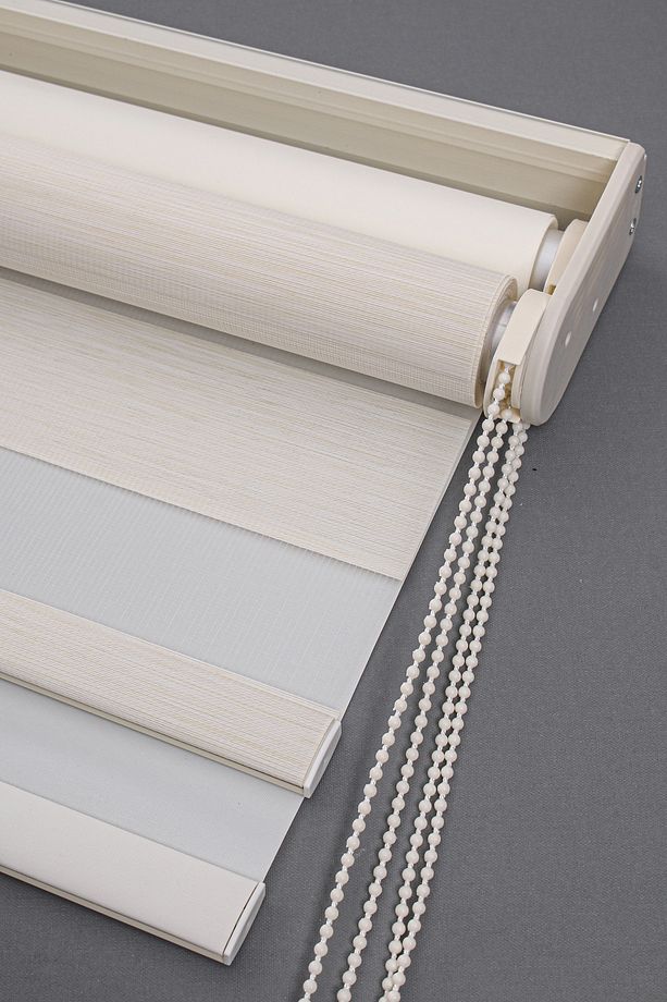 Çift Mekanizmalı Ekru Zebra Stor Perde İZ 125e V01 - 4