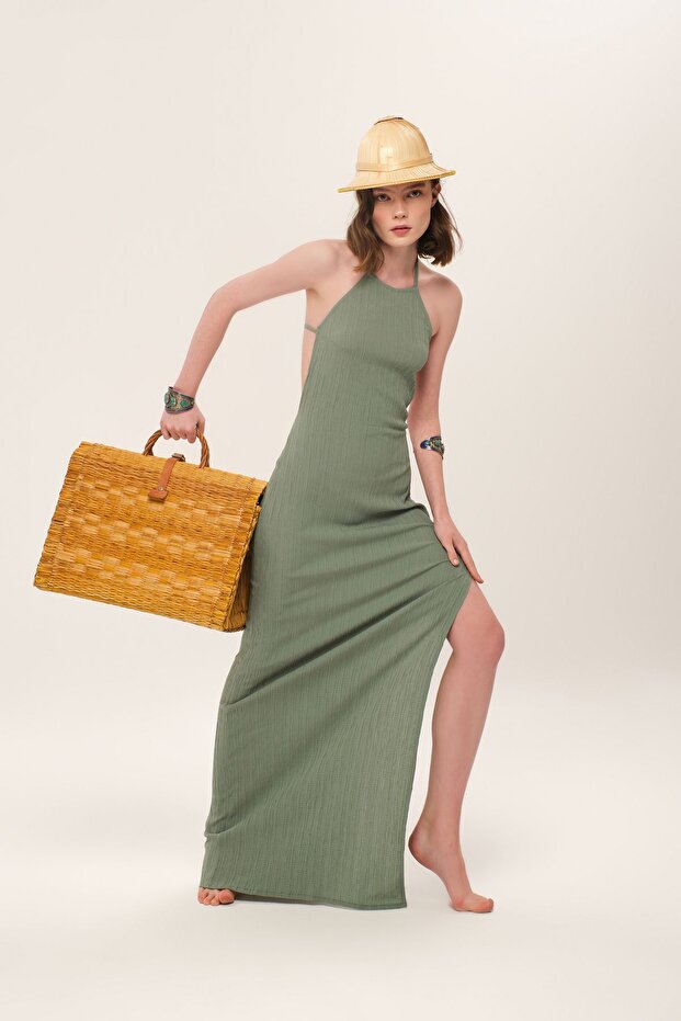 Et Iconıc Desıgn Ip Askılı Sırt Dekolteli Elbise - 3