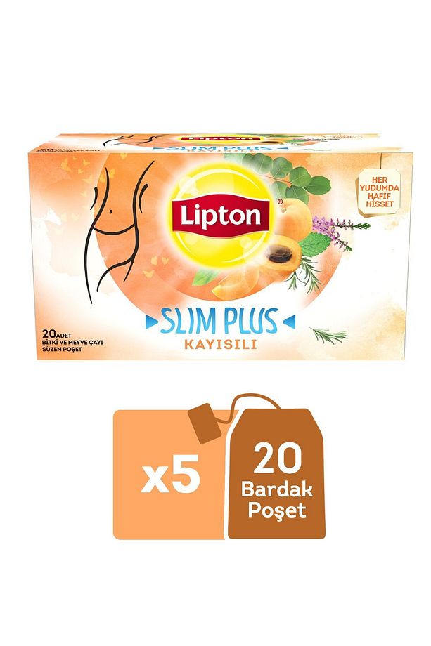 Slim Plus Kayısılı Bardak Poşet Bitki Çayı 5 Paket - 1