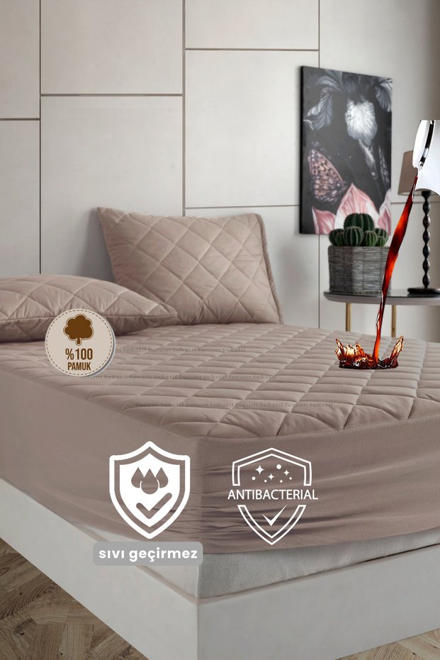 100% Cotton Colored Quilted Fitted Full Edge Waterproof Mattress Protector Single Double King
