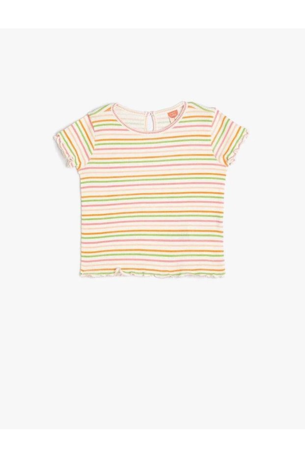 4Smg10018Ak Baby Girl T-Shirt White Striped