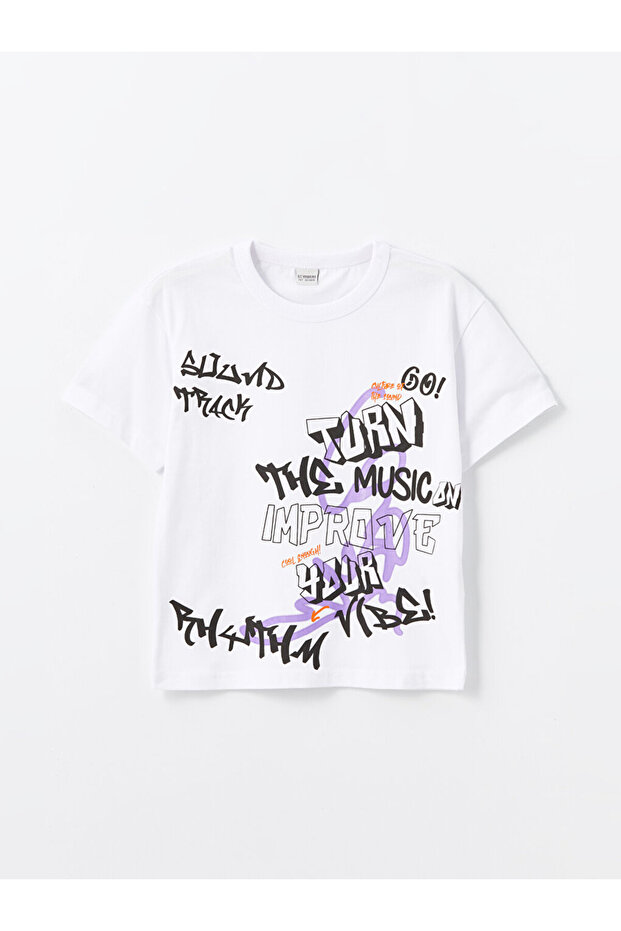 Lcw Kids Buxe White Oversize Crew Neck Boys' T-Shirt (S4)