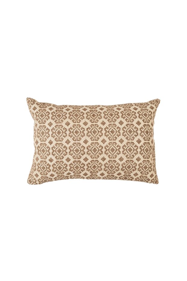 غطاء وسادة مستطيل منقوش بالزهور مقاس 35x55 سم - 3