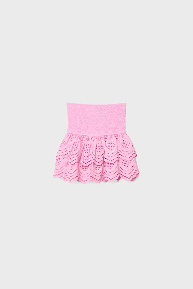Embroidered Strapless Blouse - 5