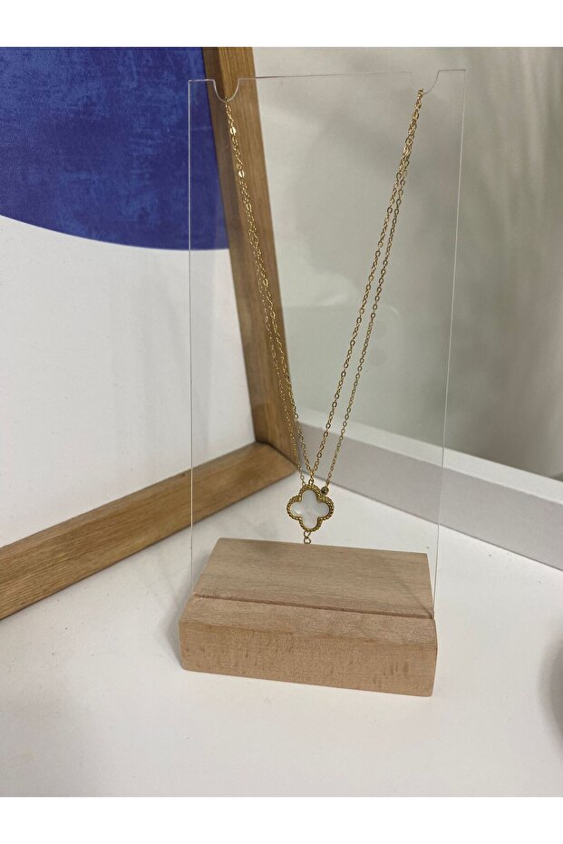 Yonca Model Çelik Kolye - 2