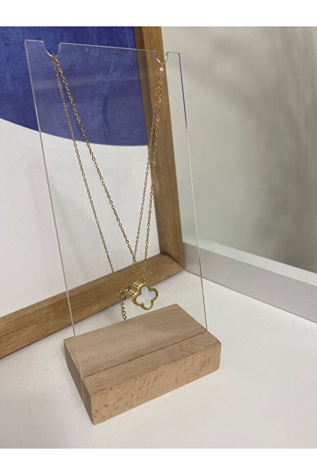 Yonca Model Çelik Kolye - 3