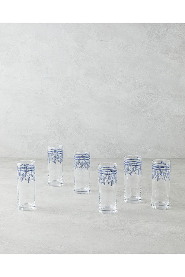 Mest Cam 6'lı Bardak 195 ml Mavi - 1