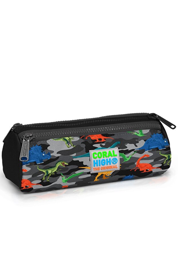 Kids Patterned Three Compartment Pencil Bag