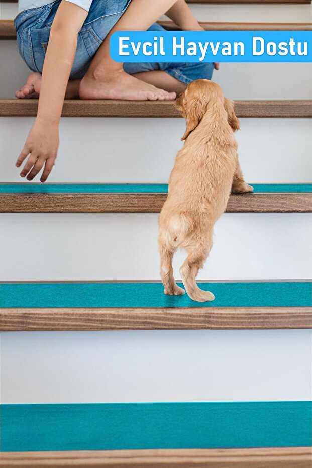 Turquoise Halifleks Stair Step Mat - with Adhesive and Non-Slip Base - 7