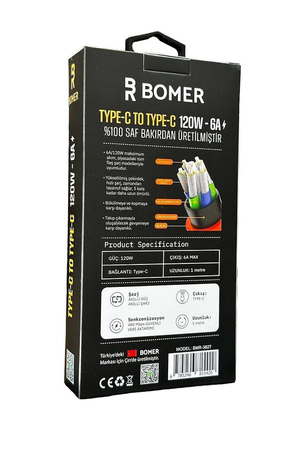 3827 120w 6a Siyah Renk Type C To Type C 180 Derece Döner Başlı Işıklı Şarj Ve Data Kablosu - 4