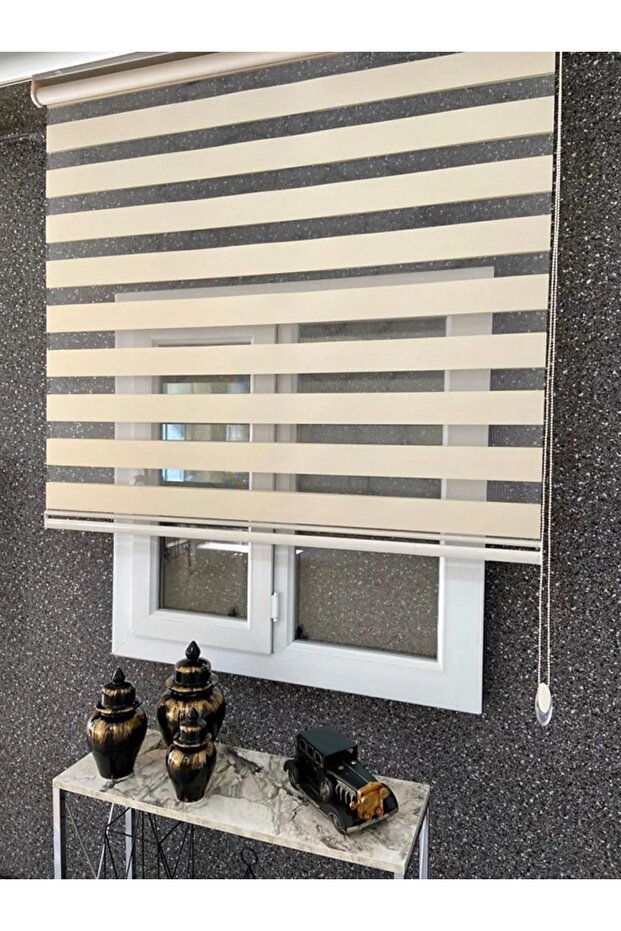 İTHAL BAMBU KREM ZEBRA PERDE ETEK DİLİMSİZ - 2