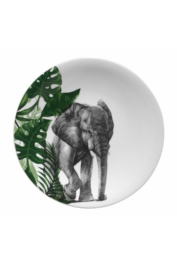New Model Porcelain Doğadakiler 27 cm Serving Plate - Elephant ZG27DU470102891