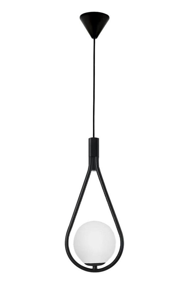Opal Camlı Tekli Siyah Avize - 2