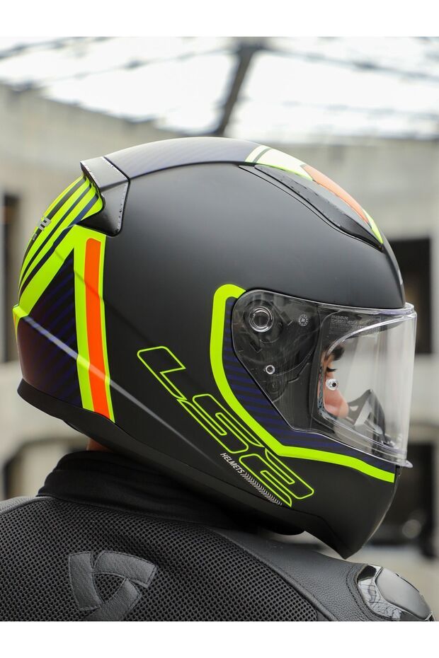 RAPID 2 EXTRA MAT NEON SARI-NAVY MAVİ KASK - 7