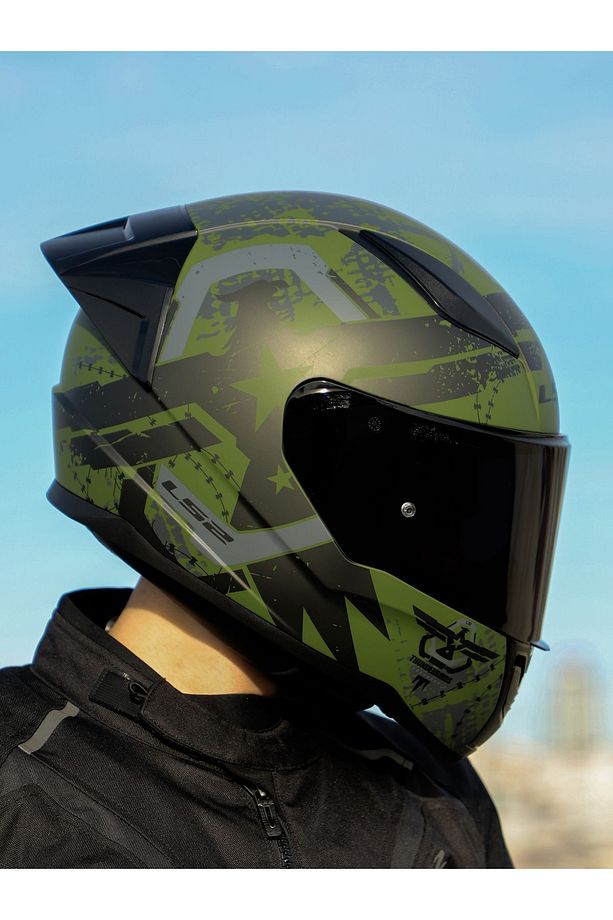 RAPID 2 RACE THUNDER BIRDS MAT YEŞİL-SİYAH-GRİ KASK - 1