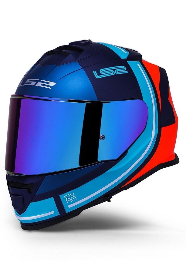 Storm 2 Slant Mat Mavi Turuncu Kask - 2