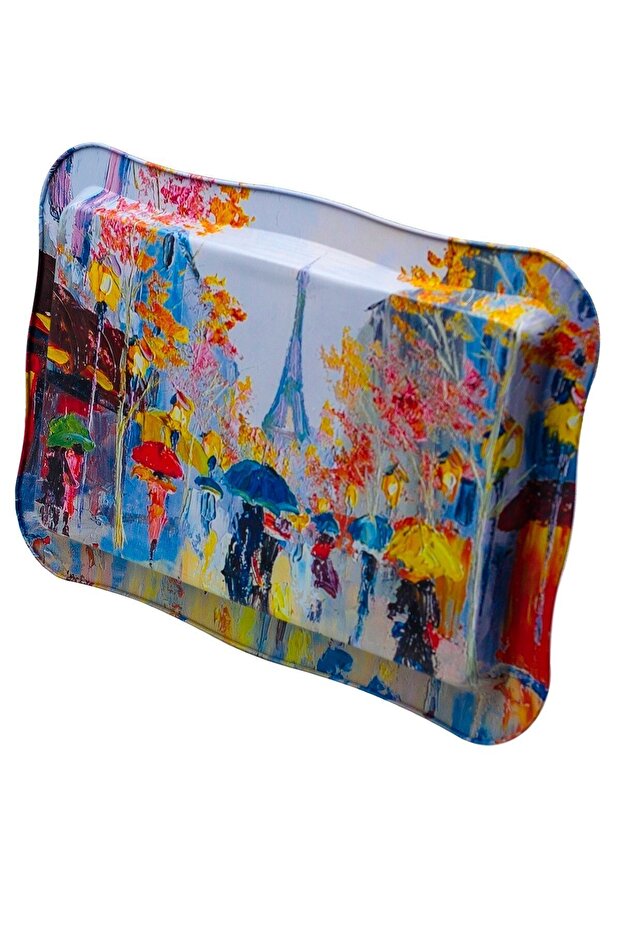 Ef165-q2 Rain Paris Patterned Rectangular Tray 24x36 Cm - 5