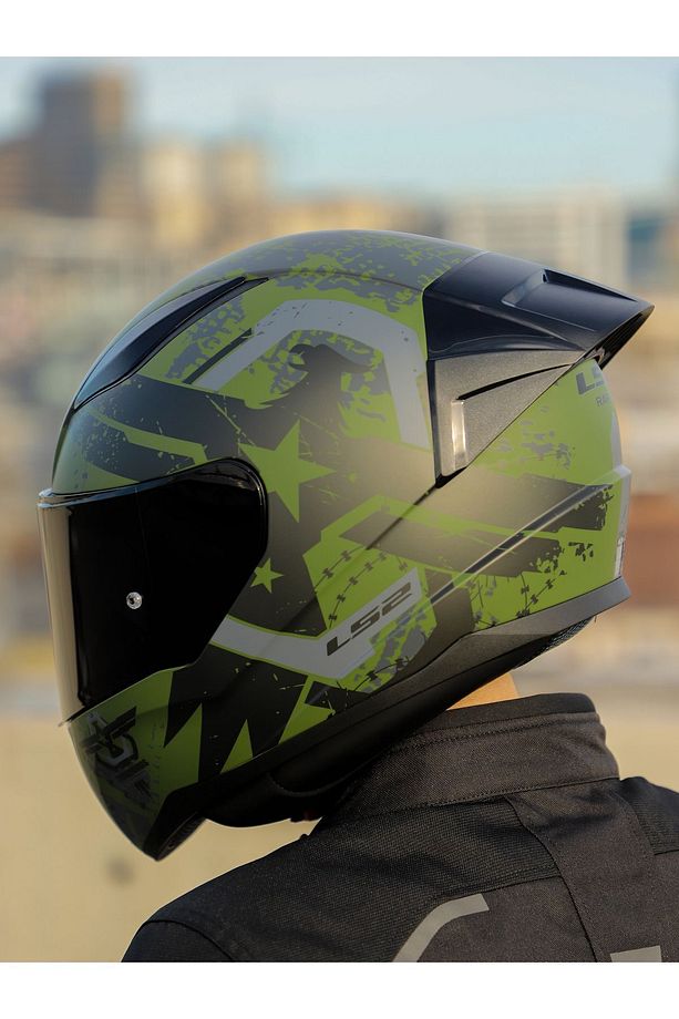 RAPID 2 RACE THUNDER BIRDS MAT YEŞİL-SİYAH-GRİ KASK - 4