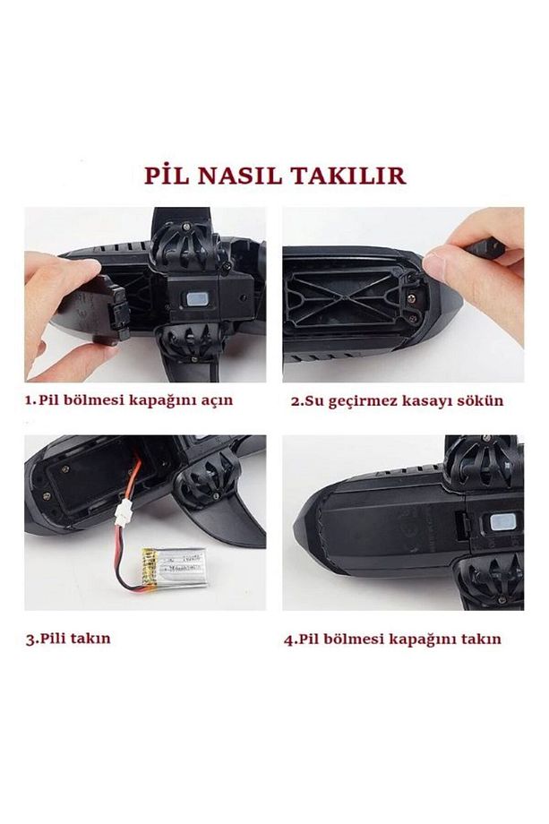 Usb Şarj Edilebilir Kumandalı Çift Motorlu Suda Yüzebilen Mini Köpek Balığı Oyuncak - 4