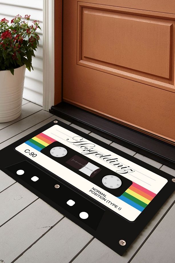 Else Nostalji Kaset Dekoratif Modern Iç Ve Dış Kapı Önü Paspası Kps-9 - 1