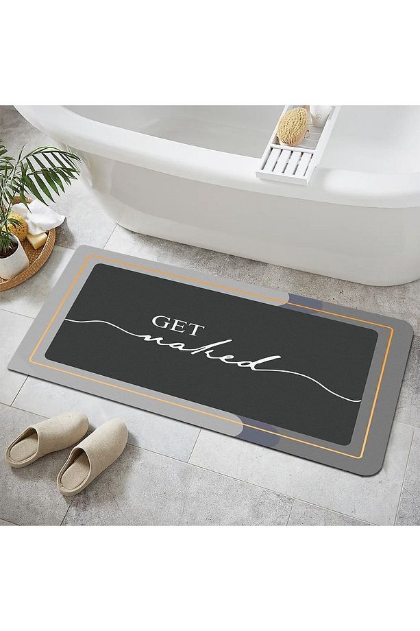 Else Get Naked Desenli Duş Önü Yolluk Banyo Halısı Paspas Tek Parça 40x100cm - 1
