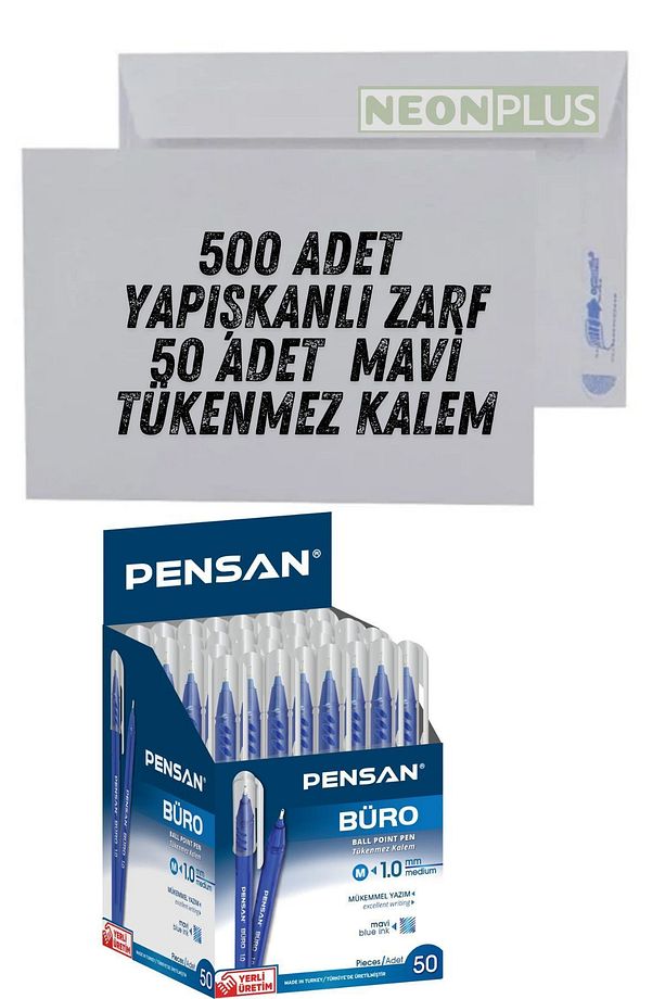 Düğün, Para Takı Zarfı Ağzı Yapışkanlı 500 Adet Ve 50 Adet Tükenmez Kalem - 1