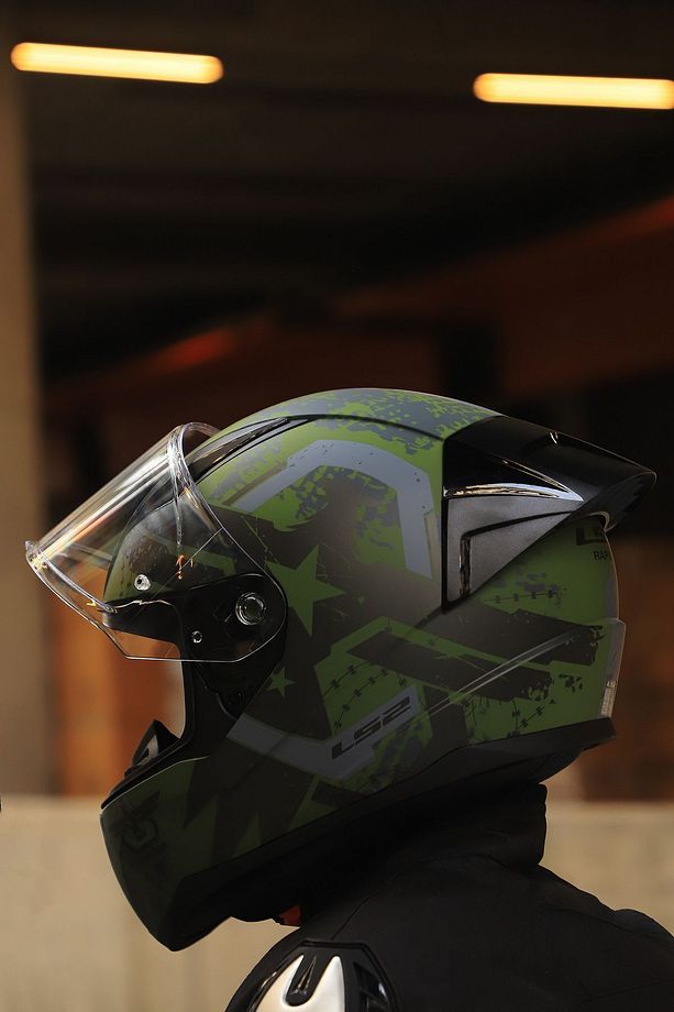 RAPID 2 RACE THUNDER  BIRDS MAT YEŞİL-SİYAH-GRİ KASK - 5