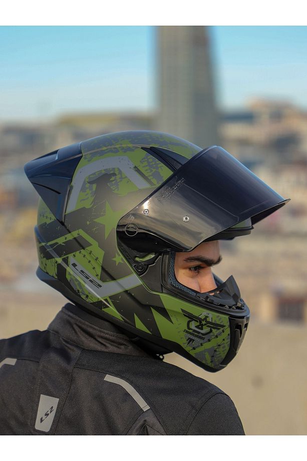 RAPID 2 RACE THUNDER BIRDS MAT YEŞİL-SİYAH-GRİ KASK - 7