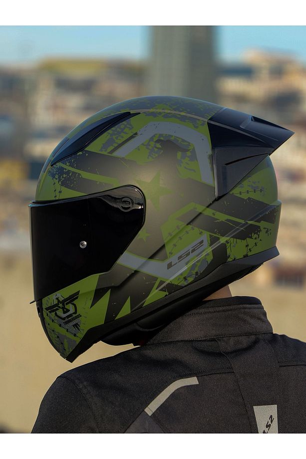 RAPID 2 RACE THUNDER BIRDS MAT YEŞİL-SİYAH-GRİ KASK - 8