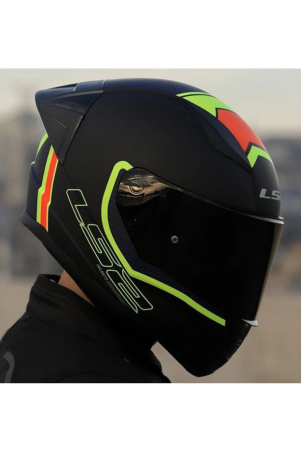 RAPID 2 RACE EXTRA MAT NEON SARI FULLFACE MOTOSİKLET KASKI - 4