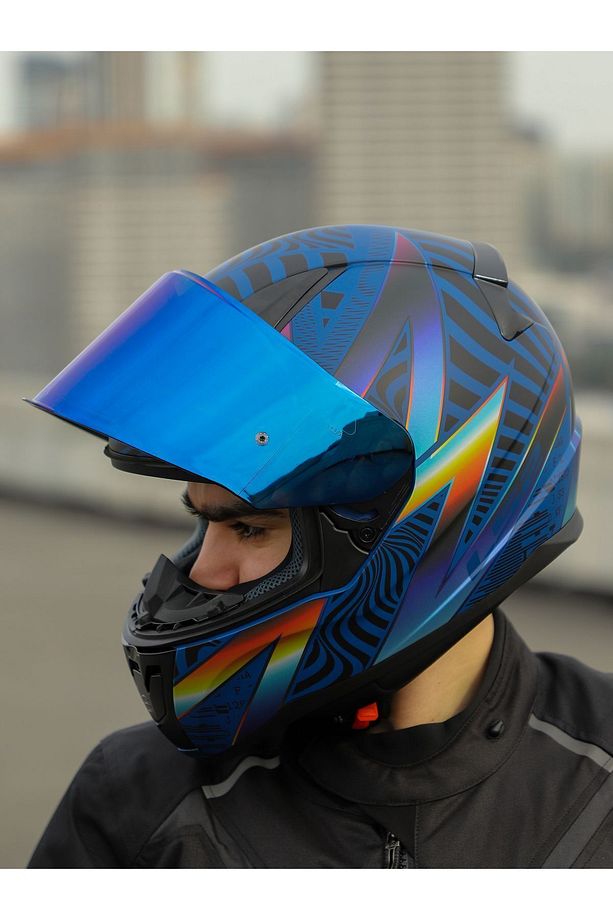 RAPID 2 OPTIK MAT MAVİ-MOR KASK - 4