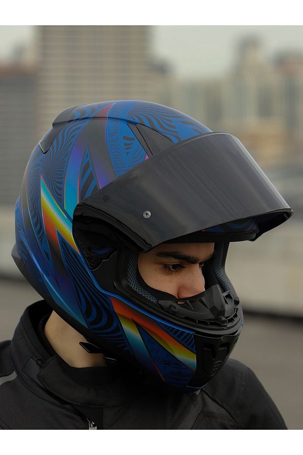 RAPID 2 OPTIK MAT MAVİ-MOR KASK - 5