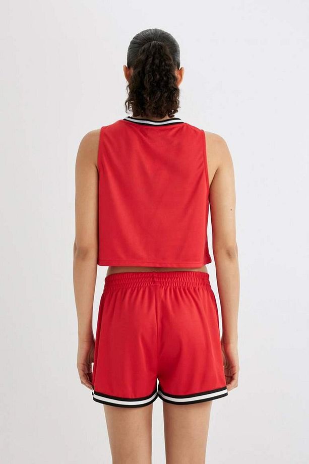 DeFactoFit Crop Bisiklet Yaka Baskılı Atlet - 6