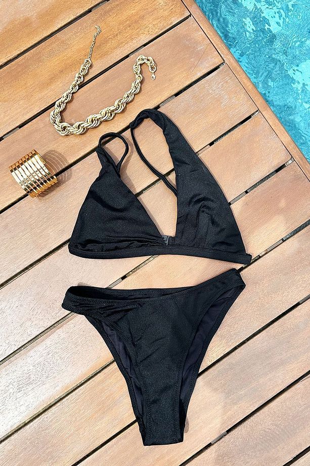 Kadın Siyah Tek Omuz Damla Model Bikini Prm0916 - 2