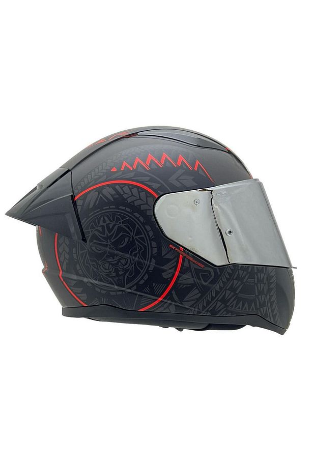 RAPID 2 RACE TAKAROA MAT SİYAH-KIRMIZI KASK GRİ CAM+SPOİLER - 4
