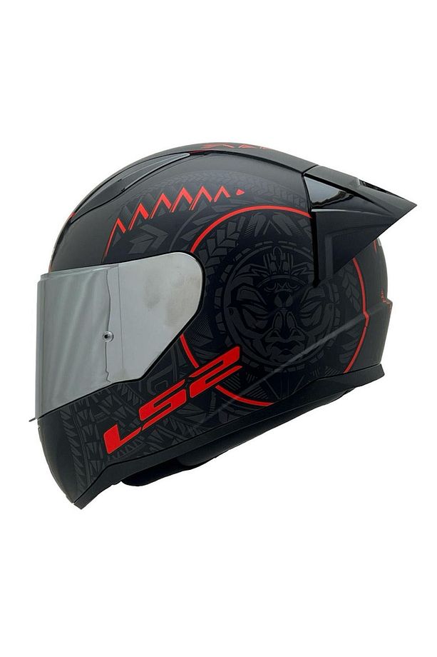 RAPID 2 RACE TAKAROA MAT SİYAH-KIRMIZI KASK GRİ CAM+SPOİLER - 2
