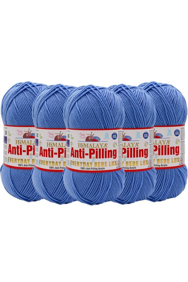 5 Packs Himalaya Everyday Bebe Lux Anti-Pilling Hand Knitting Yarn - 70411 Blue
