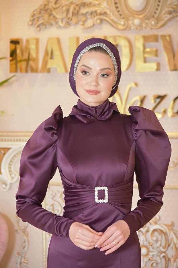 Deva mürdüm abiye elbise - 6