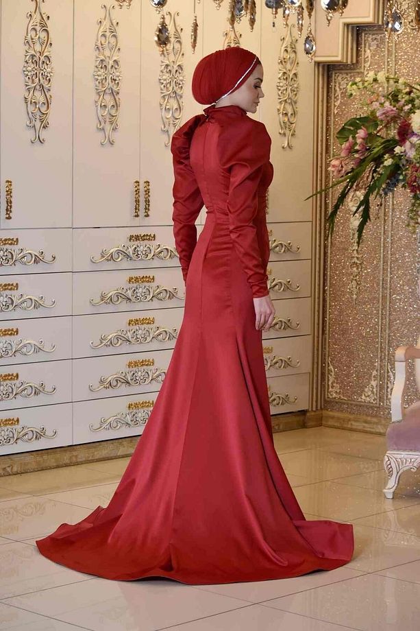 Deva kırmızı abiye elbise - 3