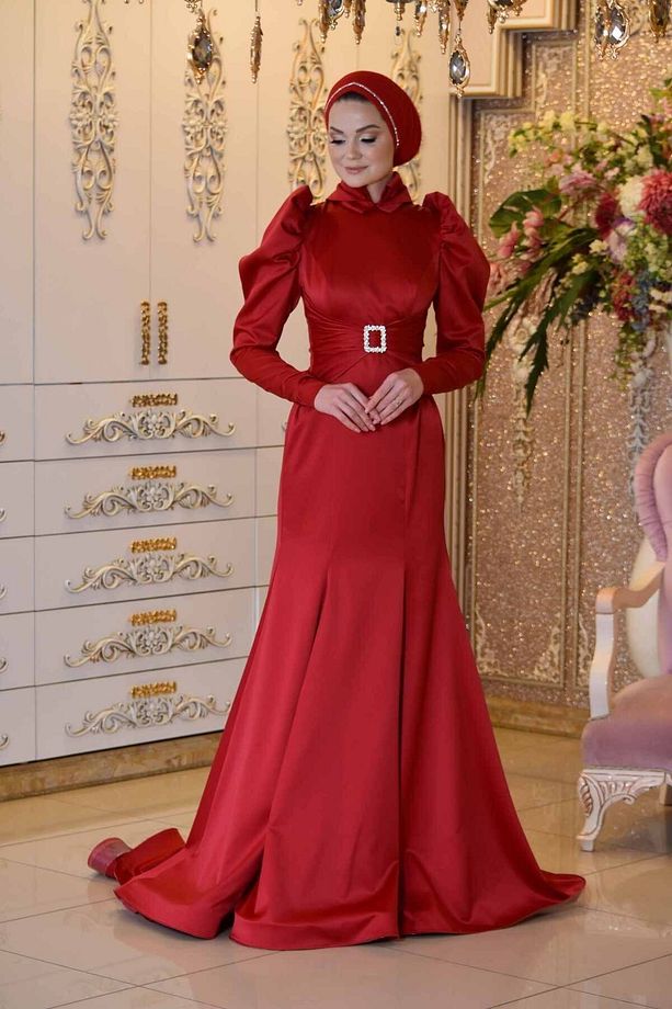 Deva kırmızı abiye elbise - 1