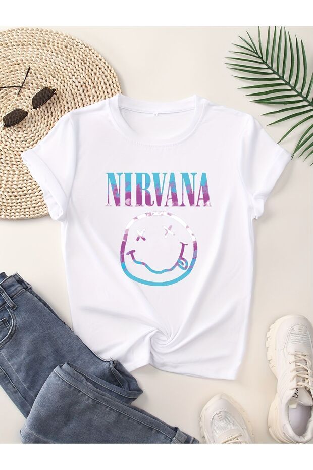 Unisex Nirvana Printed Crew Neck Premium T-Shirt