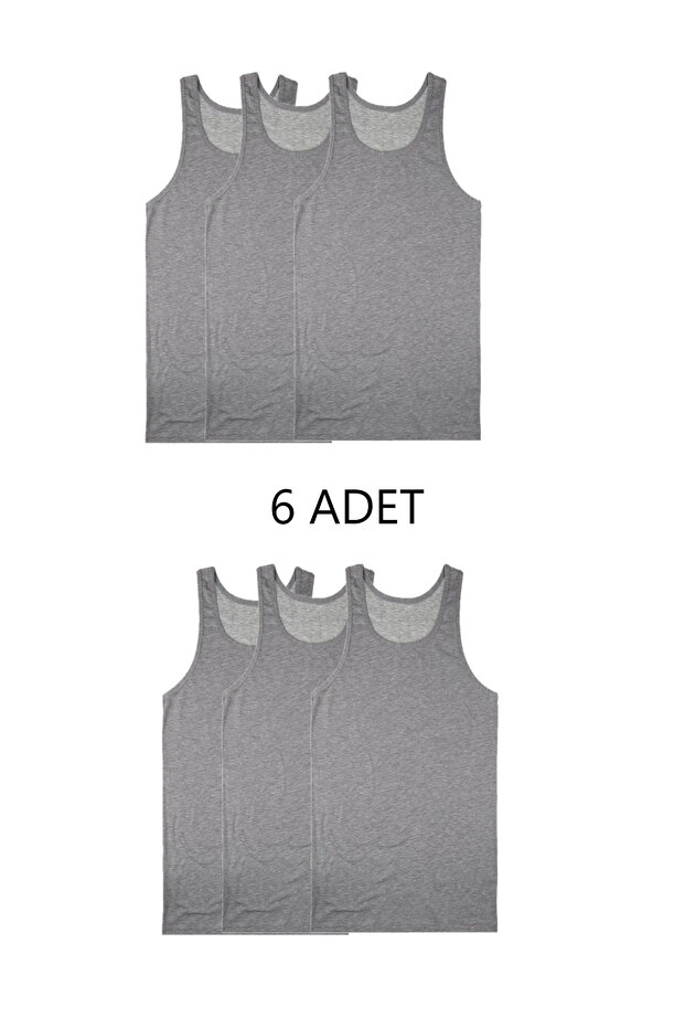 طقم رياضي رجالي مكون من 6 قطع، لون رمادي، قطن أساسي - 1