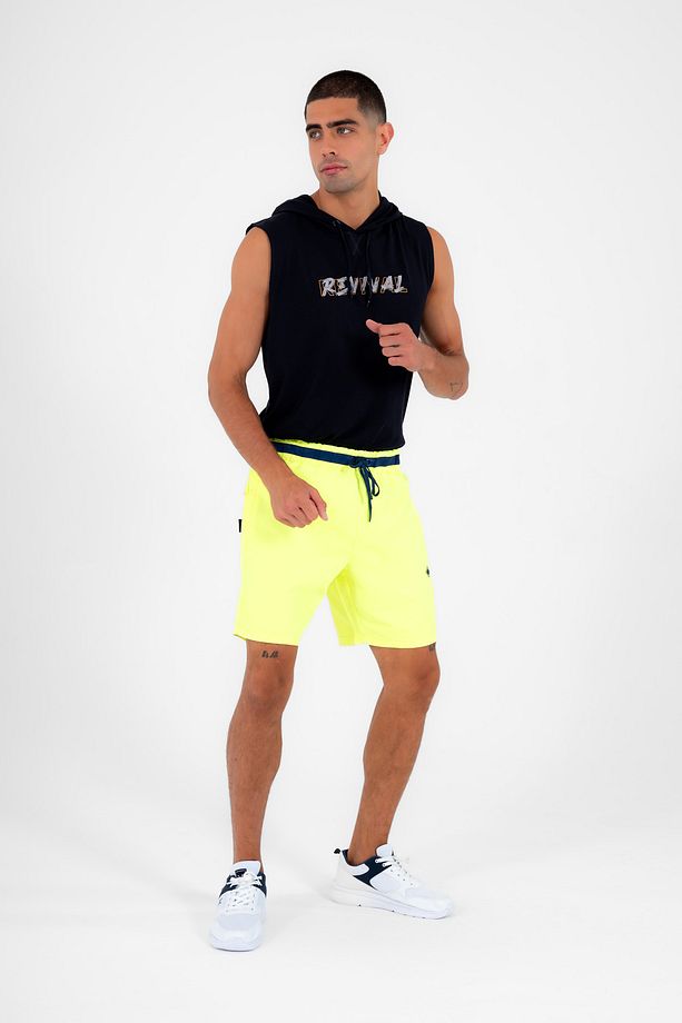 F. Sarı Erkek Casual 3 Cepli Maraton Kumaş Deniz Fitnes file Astarlı Spor Şort B1378 - 5
